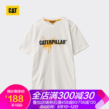 CAT 短袖 男士T恤 白色 