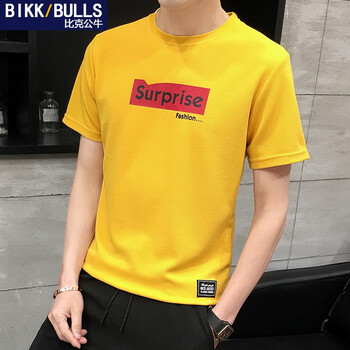 比克公牛（BIKKBULLS） 短袖 男士T恤 黃色 