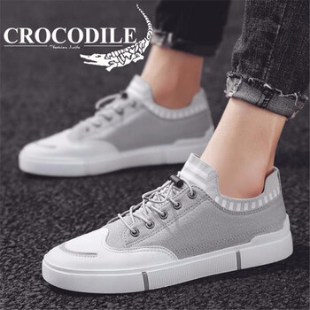 鱷魚恤（CROCODILE）男士灰色布面 40