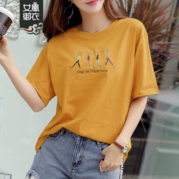 女凰御衣 刺繡 短袖 T恤 女 圓領(lǐng)