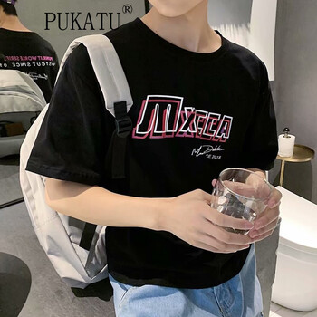 普卡圖（PUKATU） 五分袖 男士T恤  黑色 