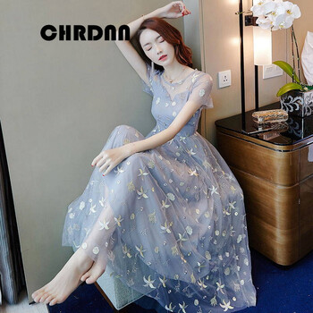 赤典（CHRDNN） 純色 拉鏈，紗網(wǎng)，蕾絲 連衣裙