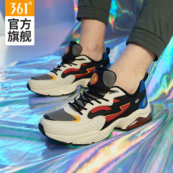 361度跑步鞋米色/曜石黑 44，39，40，41，42，43
