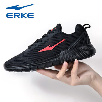 鴻星爾克（ERKE）跑步鞋正黑/大學(xué)紅3005 
