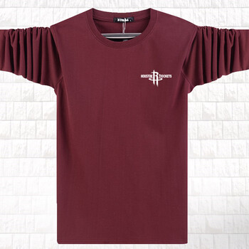 晛茗威（XIANMINGWEI） 長(zhǎng)袖 男士T恤 酒紅 色 火箭 4XL，5XL，L，M