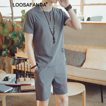 LOOSAFANDA 短袖 男士T恤 TZ118灰色 