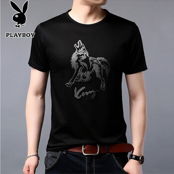 花花公子（PLAYBOY PHYSICAL） 短袖 男士T恤 1576DXTX9575黑色 