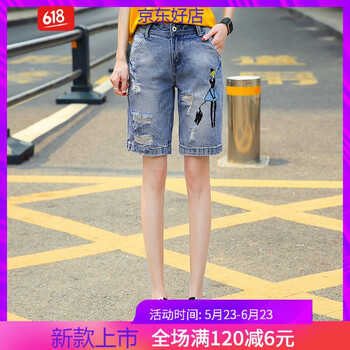 個性牛仔五分褲，微胖妹子的福音