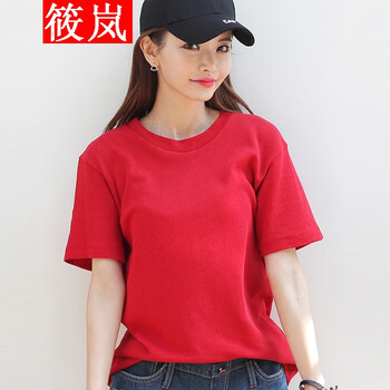 筱嵐（XIAOLAN） 明線裝飾 短袖 T恤 女 圓領(lǐng)