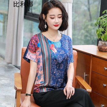 比利娜 印花 短袖 T恤 女 圓領(lǐng)