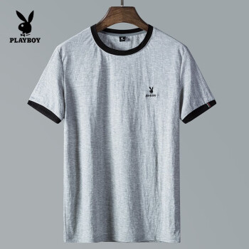 花花公子（PLAYBOY ESTABLISHED 1953） 短袖 男士T恤 908T灰色 