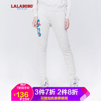 拉拉波波（LALABOBO） 中腰 直筒褲 女 長(zhǎng)褲 休閑褲