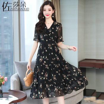 佐莎朵（ZUOSHADUO） 碎花 燕尾 連衣裙