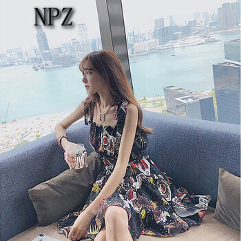 NPZ  拉鏈，印花 連衣裙