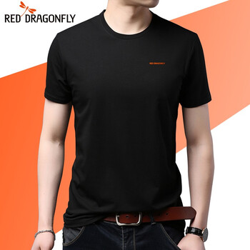 紅蜻蜓（RED DRAGONFLY） 短袖 男士T恤 黑色（除塵） 