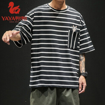 鴨鴨（YAYA） 短袖 男士T恤 黑色T281 