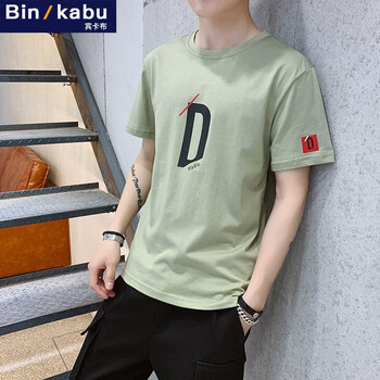 賓卡布（BINKABU） 五分袖 男士T恤 抹茶綠 
