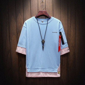 ACE&WEISS 五分袖 男士T恤 藍色 