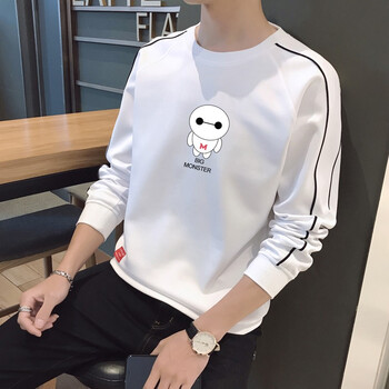 穆杉 長袖 男士T恤 白色  