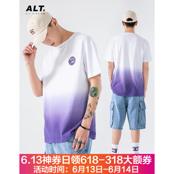 ALTFINEISM 短袖 男士T恤 紫色 