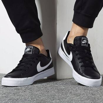 耐克（NIKE）板鞋BQ4222-002/黑色白標(biāo) 皮面牛津底 42