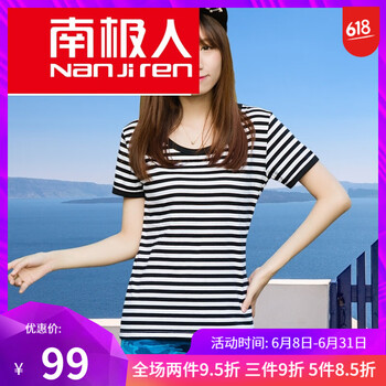 南極人（Nan Ji ren） 短袖 男士T恤 女 黑色 
