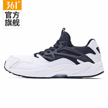 361度跑步鞋 361度白/烏黑色 
