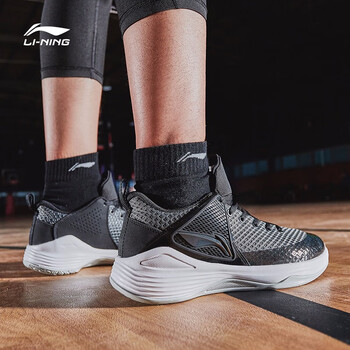 李寧（LI-NING）籃球鞋標(biāo)準(zhǔn)黑/黯淡灰 42