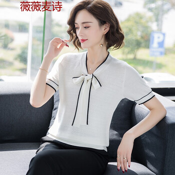 薇薇麥詩 蝴蝶結(jié) 短袖 T恤 女 