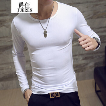 騎士普?。≒utino Rider） 長袖 男士T恤 圓領白 XL，L，XXL，M