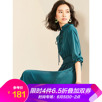 百褶花邊連衣裙
