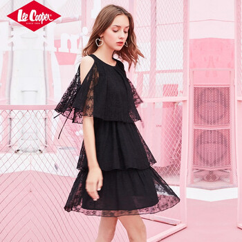 Lee Cooper 純色 透視，鏤空，蕾絲 連衣裙