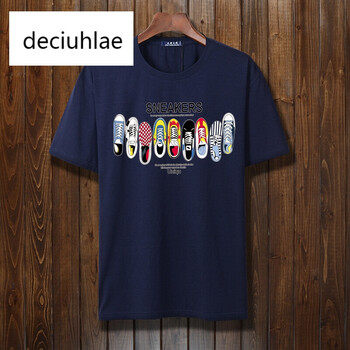 deciuhlae 短袖 男士T恤 藏青-鞋子 