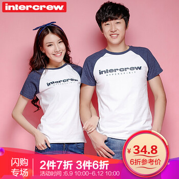 intercrew 拼接 短袖 T恤 女 圓領(lǐng)