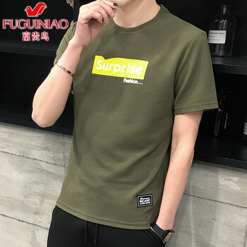 富貴鳥（FUGUNIAO） 短袖 男士T恤 軍綠 