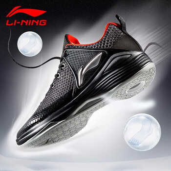 李寧（LI-NING）籃球鞋標準黑/熔巖紅 42