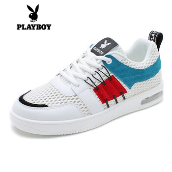 花花公子（PLAYBOY）男士白藍(lán)色網(wǎng)面6506 