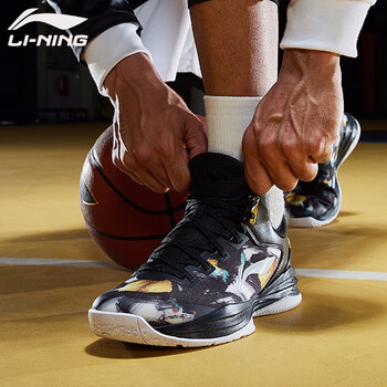 李寧（LI-NING）籃球鞋（夜行者）ABAN071-4標(biāo)準(zhǔn)黑/電光藍(lán) 42