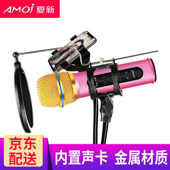 夏新（AMOI）  懸掛式 麥克風(fēng) 玫瑰金【送音頻線+耳機(jī)+防噴罩+MV支架】