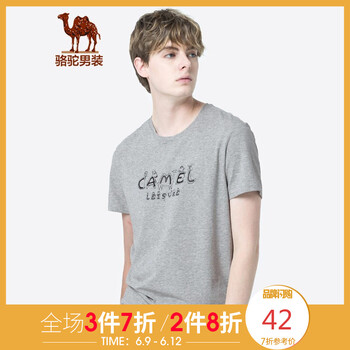 駱駝（CAMEL） 短袖 男士T恤 X9B355214花灰 