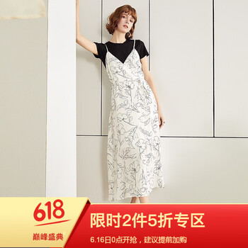 FANSILANEN 大花 露肩，露背 連衣裙