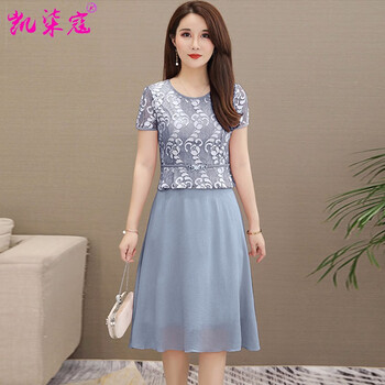 凱柒寇（kaiqikou） 植物花卉，碎花 拼接，亮面 連衣裙