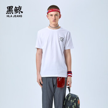 黑鯨（HLAJEANS） 短袖 男士T恤 漂白EA 