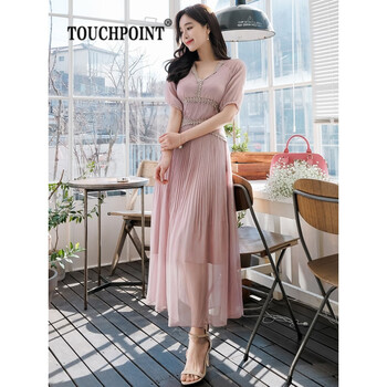 TOUCHPOINT 純色 拉鏈，褶皺 連衣裙