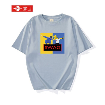 棠門 短袖 男士T恤 霧藍(lán)SWAG 