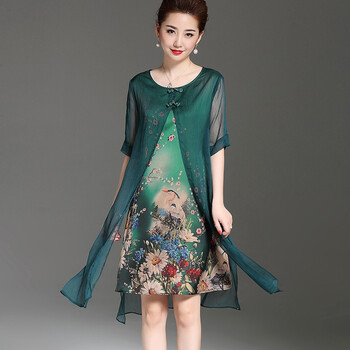 花芙妮（Frhyypl） 植物花卉 立體剪裁，印花 連衣裙