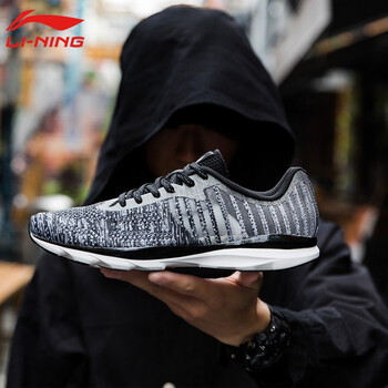 李寧（LI-NING）跑步鞋男款-黑/白 