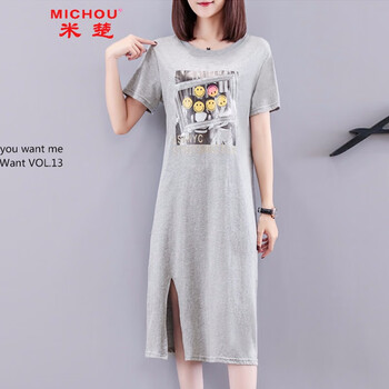 米楚（MICHOU） 人物 3D，不對稱，印花 連衣裙