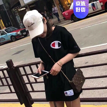 潮周邊（chaozhoubian） 短袖 男士T恤 黑色冠軍 