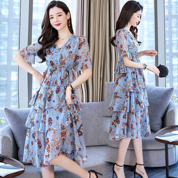 婪澈 碎花 印花 連衣裙